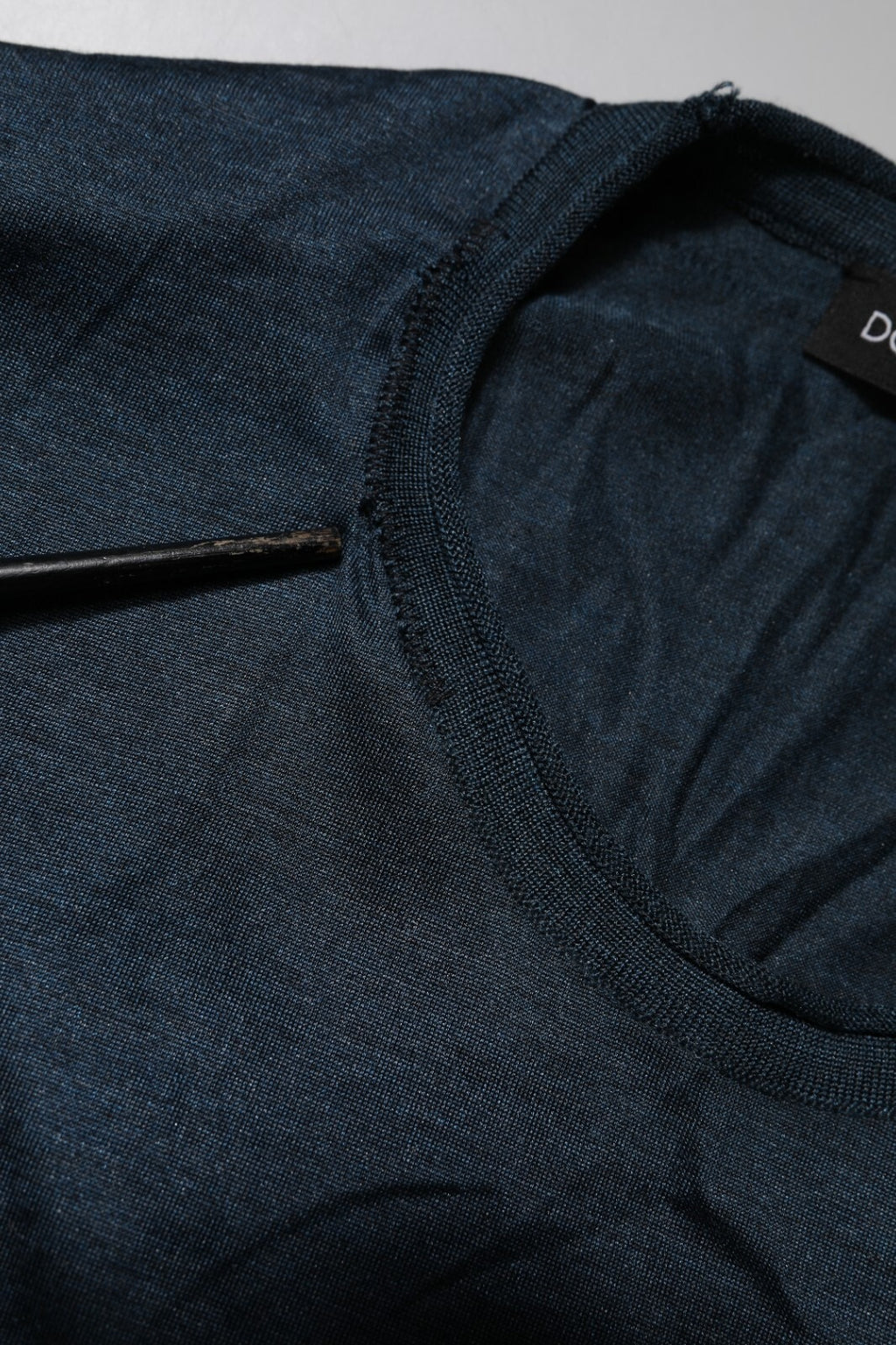 Dolce & Gabbana Dark Blue Silk Crew Neck Short Sleeve T-shirt