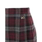 Dolce & Gabbana Bordeaux Wool Mini Skirt