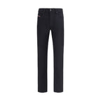 Diesel Black Cotton Slim Fit Jeans