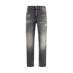 Diesel Gray Cotton Relaxed Fit Jeans
