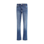 Philipp Plein Blue Cotton Straight-Leg Jeans