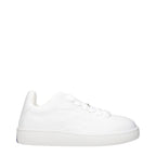 Burberry White Leather Low Top Sneakers