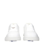 Burberry White Leather Low Top Sneakers