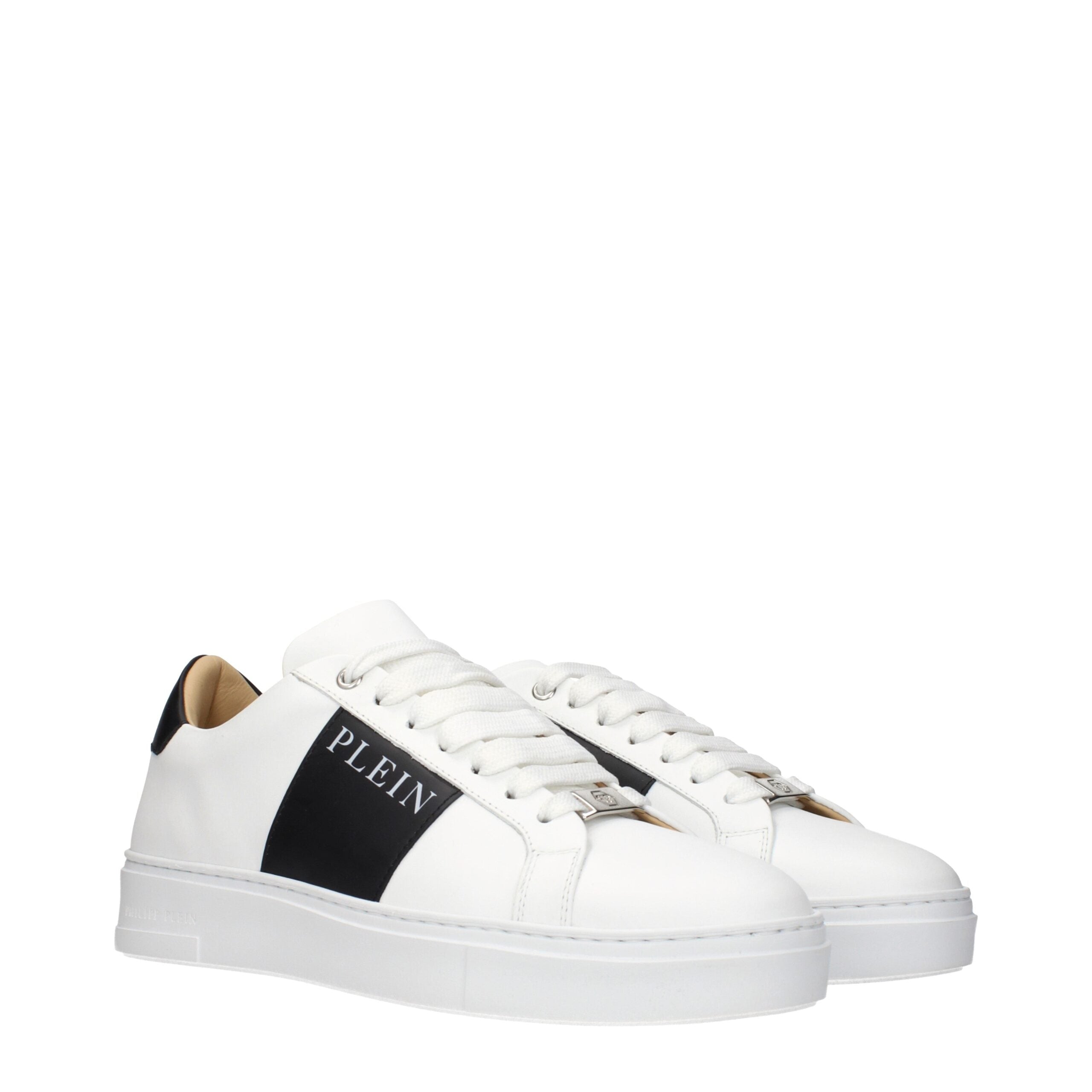 Philipp Plein White Leather Sneakers