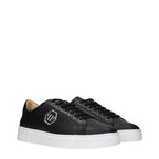 Philipp Plein Black Leather Low Top Sneakers