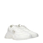 Philipp Plein White Fabric Chunky Sneakers
