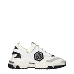 Philipp Plein White Fabric Chunky Sneakers