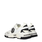 Philipp Plein White Fabric Chunky Sneakers