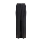 SA SU PHI Black Silk Casual Pants
