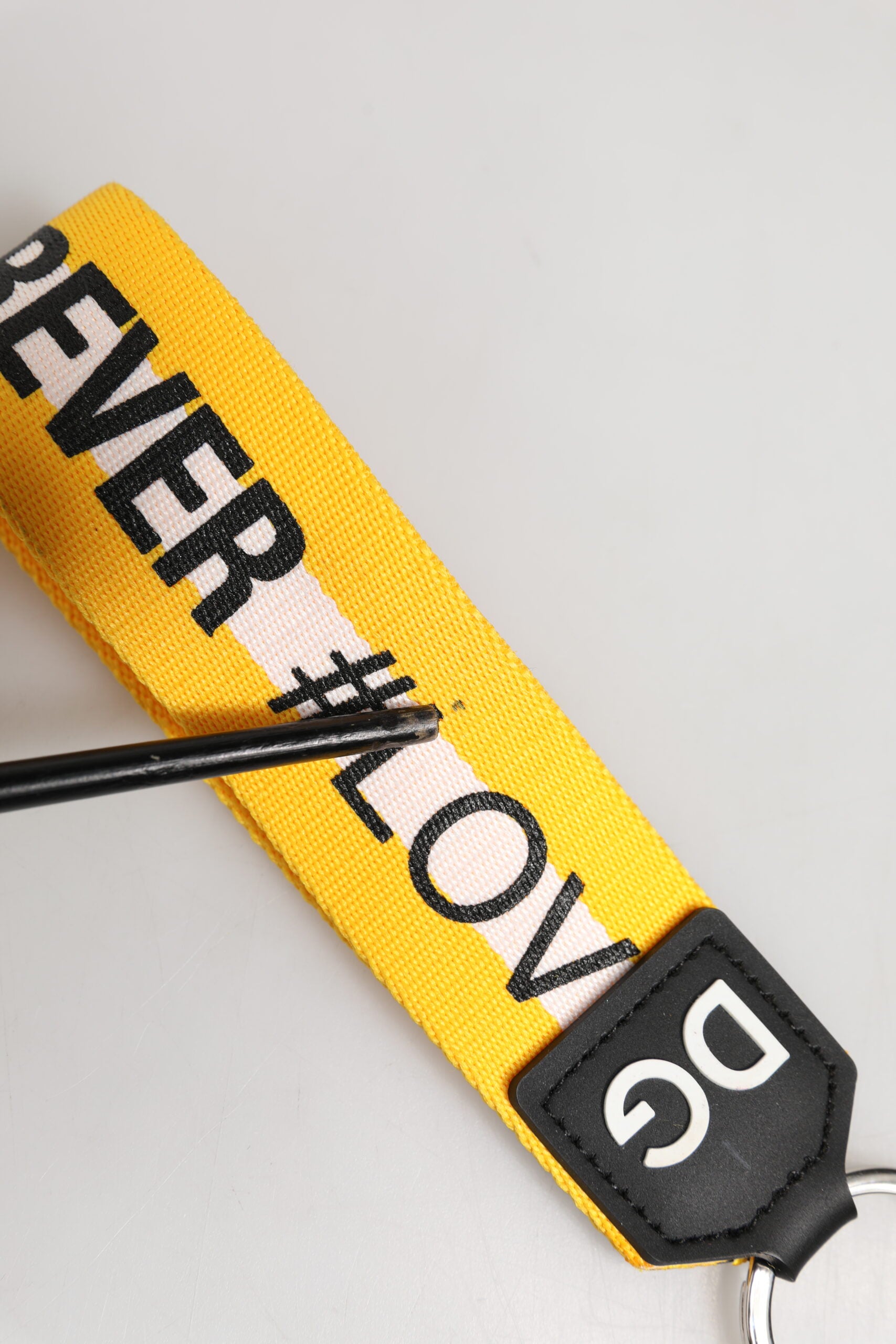 Dolce & Gabbana Multicolor Logo Polyester Brass Holder Keychain Keyring