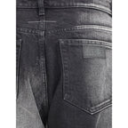 MM6 Black Cotton Straight-Leg Jeans