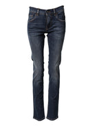 Dolce & Gabbana Blue Cotton Stretch Skinny Men Denim Jeans