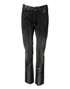 Emporio Armani Black Washed Slim Fit Men Denim Cotton Jeans