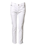Dolce & Gabbana White Cotton Stretch Skinny Men Denim Jeans