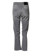 CYCLE Gray Tattered Mid Waist Men Straight Denim Trouser Jeans