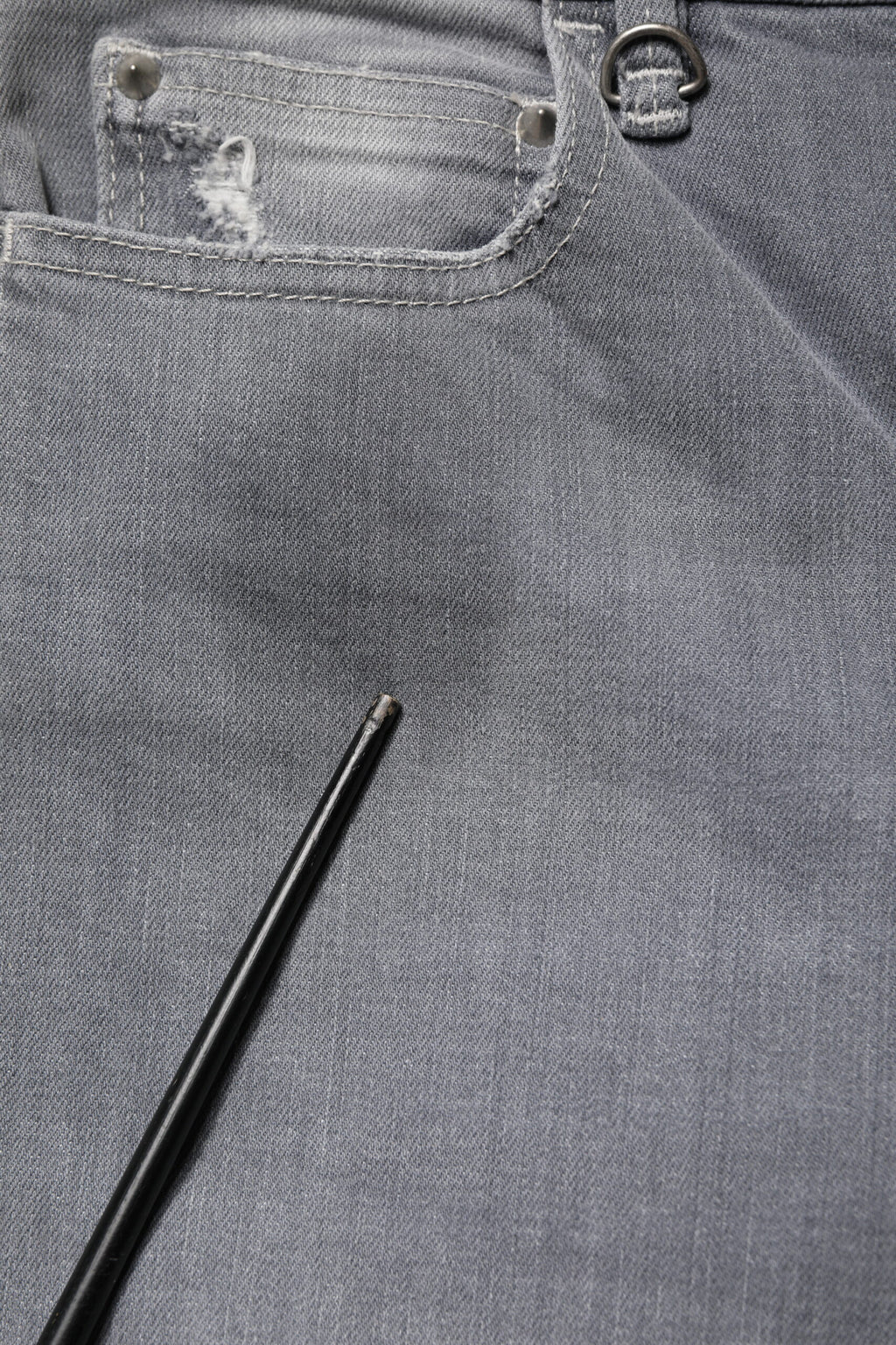 CYCLE Gray Tattered Mid Waist Men Straight Denim Trouser Jeans