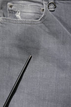 CYCLE Gray Tattered Mid Waist Men Straight Denim Trouser Jeans