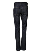 Dolce & Gabbana Dark Blue Watch GOLD Men Skinny Denim Jeans