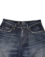 Dolce & Gabbana Blue Cotton Distressed Denim Bermuda Shorts