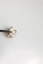 Dolce & Gabbana Gold Tone Maxi Faux Pearl Floral Clip-on Jewelry Earrings