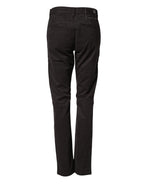 Sun68 Dark Brown Cotton Stretch Straight Mid Waist Trouser Pants