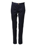 Domenico Tagliente Dark Blue Cotton Skinny Men Trouser Pants