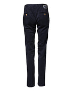 Domenico Tagliente Dark Blue Cotton Skinny Men Trouser Pants