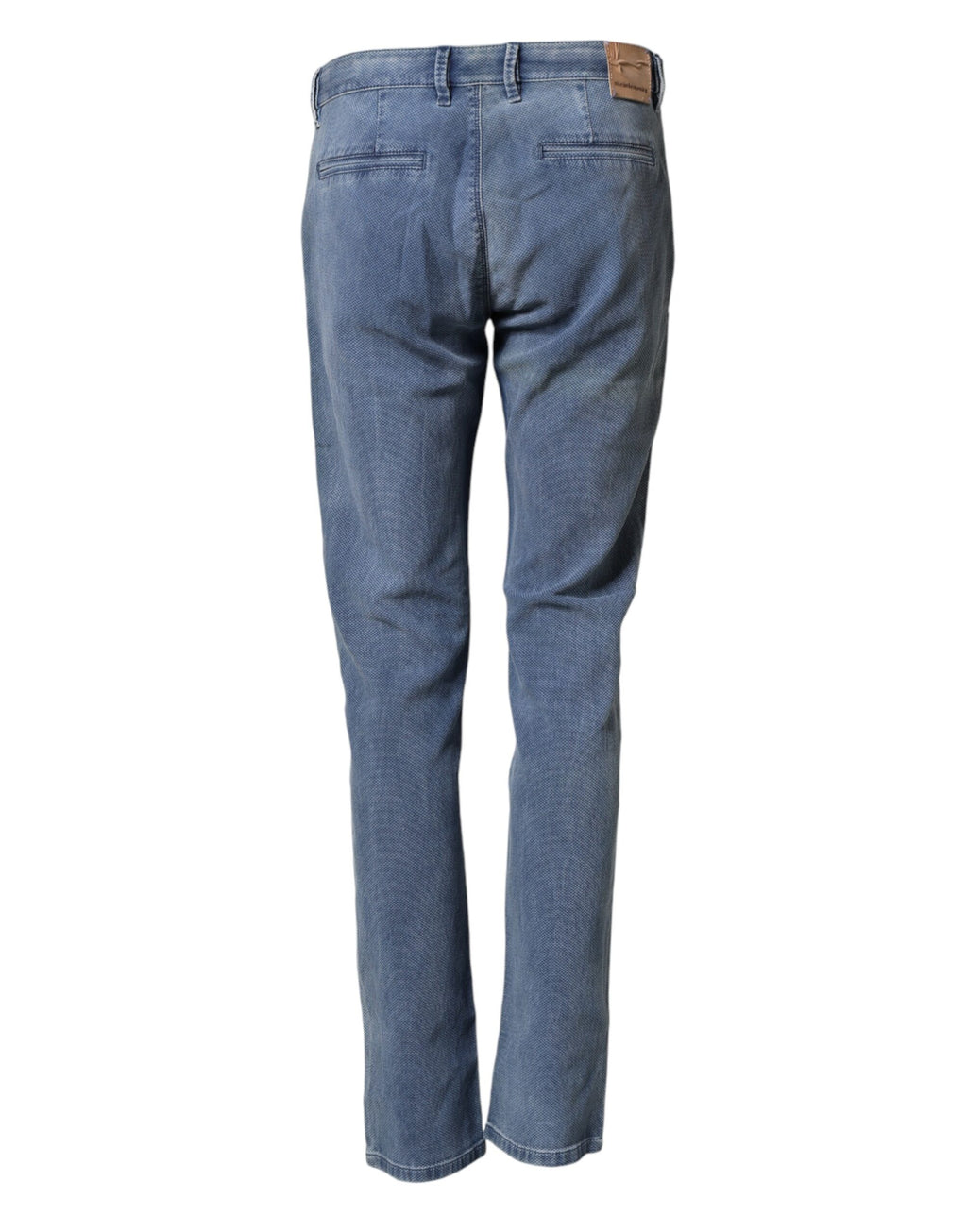 Nine In The Morning Blue Cotton Stretch Men Chino Trouser Pants