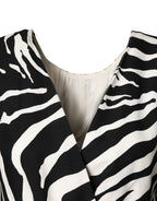 Dolce & Gabbana Black White Zebra Silk Sheath Mini Dress