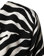 Dolce & Gabbana Black White Zebra Silk Sheath Mini Dress