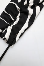 Dolce & Gabbana Black White Zebra Silk Sheath Mini Dress
