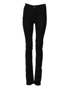 Armani Jeans Black Mid Waist Cotton Stretch Skinny Denim Jeans