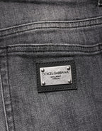 Dolce & Gabbana Gray High Waist Cotton Skinny Denim Jeans