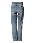 Dolce & Gabbana LightBlue Ripped Washed BOYFRIEND Denim Jeans