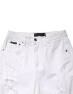 Dolce & Gabbana White Distressed Cotton BOYFRIEND Denim Jeans