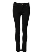 Dolce & Gabbana Black Cotton Skinny Mid Waist Denim Jeans