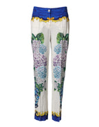 Dolce & Gabbana Multicolor Floral Pattern Straight Leg Pants
