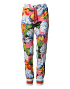 Dolce & Gabbana Multicolor Floral Mid Waist Jogger Pants