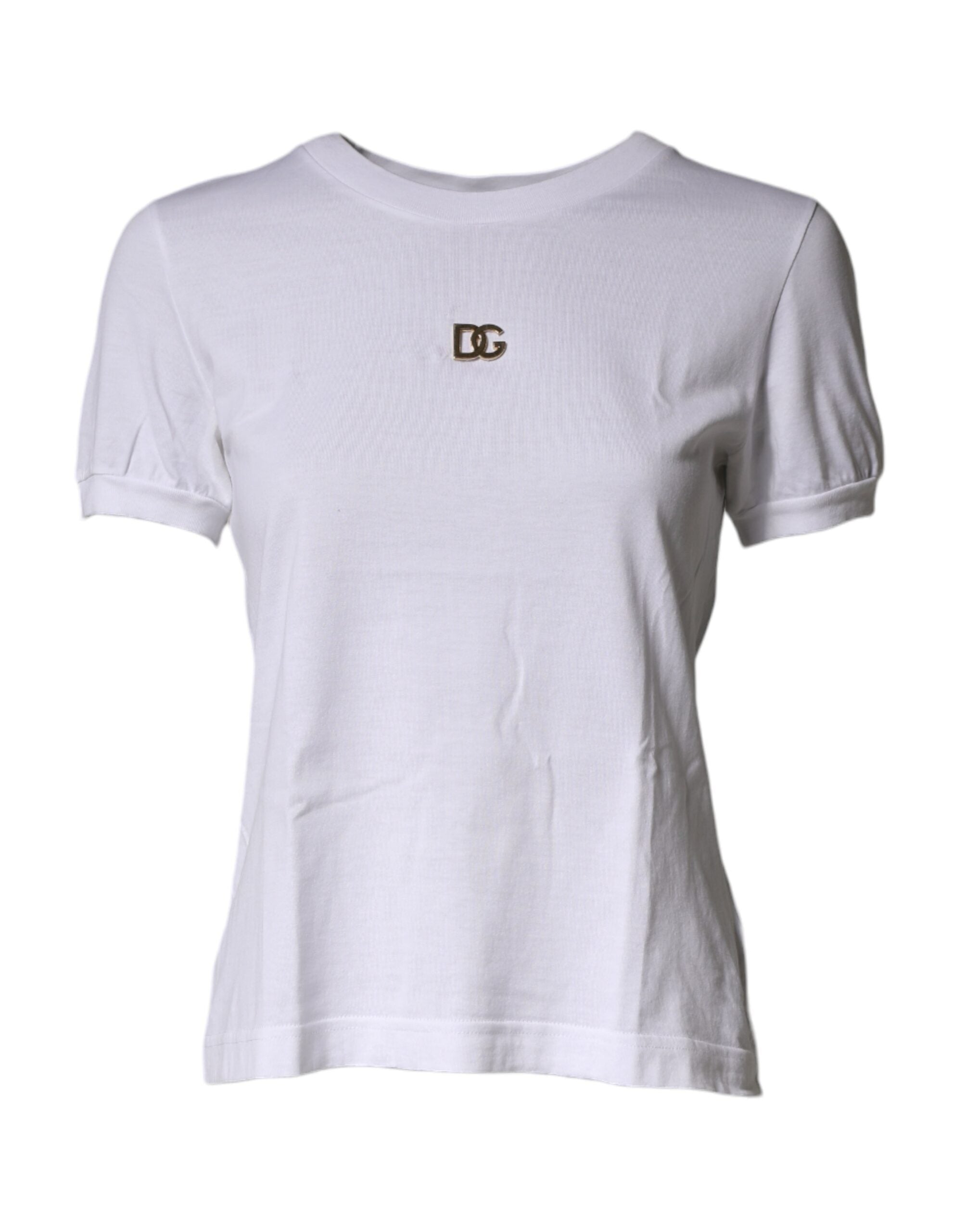 Dolce & Gabbana White DG Logo Crew Neck Short Sleeves  T-shirt