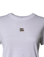 Dolce & Gabbana White DG Logo Crew Neck Short Sleeves  T-shirt