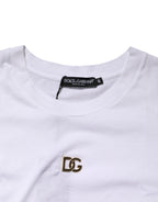 Dolce & Gabbana White DG Logo Crew Neck Short Sleeves  T-shirt