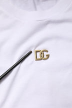 Dolce & Gabbana White DG Logo Crew Neck Short Sleeves  T-shirt