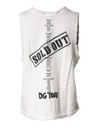 Dolce & Gabbana White Graphic CrewNeck Sleeveless Tank T-shirt