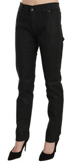 John Galliano Black Mid Waist Skinny Cotton Casual Denim Jeans
