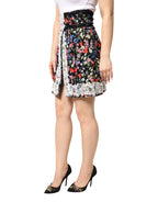 Dolce & Gabbana Black Floral Lace Cotton HighWaist Mini Skirt