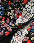 Dolce & Gabbana Black Floral Lace Cotton HighWaist Mini Skirt