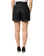 Dolce & Gabbana Black Polyester Casual High Waist Mini Shorts