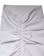 Dolce & Gabbana White Viscose Pencil Cut High Waist Mini Skirt
