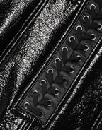 Dolce & Gabbana Black Nylon Eyelet Detail Coated Mini Skirt