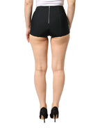 Dolce & Gabbana Multicolor Embellished High Waist Hot Pants Shorts